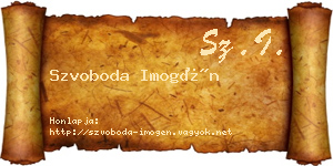 Szvoboda Imogén névjegykártya